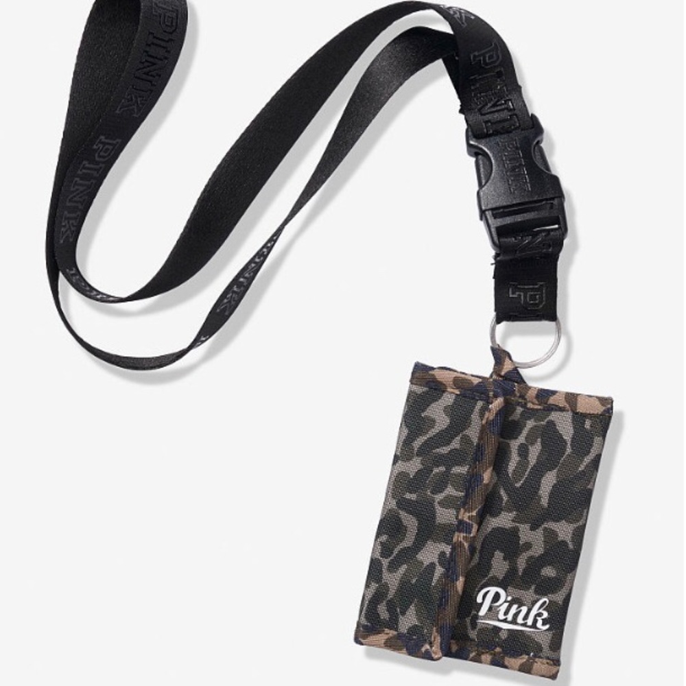 💋$20 New Camo VS LOVE PINK Black ID Holder